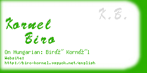 kornel biro business card